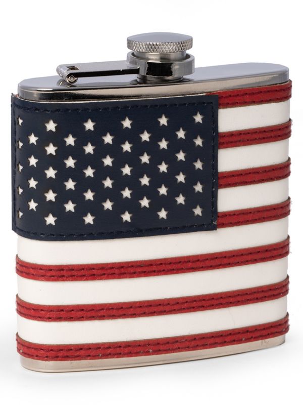 Bey-Berk American Flag Flask